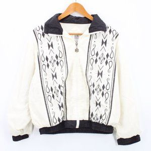 Vintage PS Sport Windbreaker Jacket Women's White Full Zip Nylon 80's Medium M